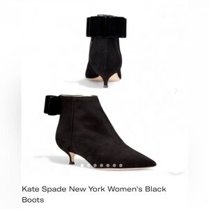 kate spade Donella Black Suede Ankle Booties (035)
